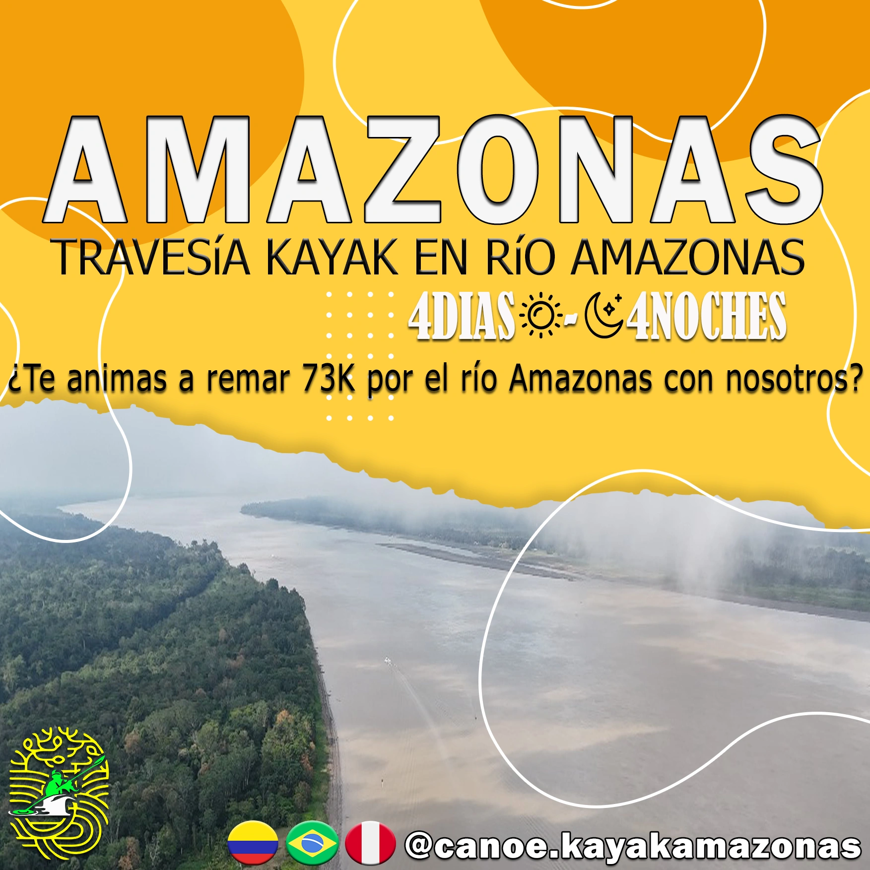 TRAVESÍA AVENTURERA EN KAYAK POR EL RÍO AMAZONAS- FRONTERAS COLOMBIA-PERÚ